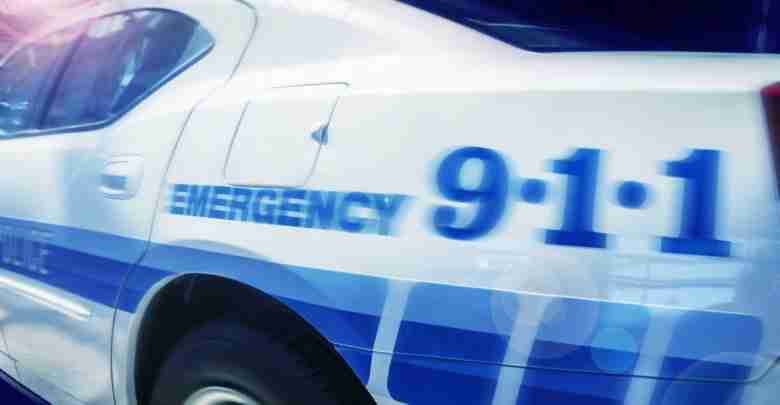 911 Emergency response police car speeding to scene of crime