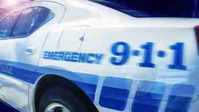 911 Emergency response police car speeding to scene of crime