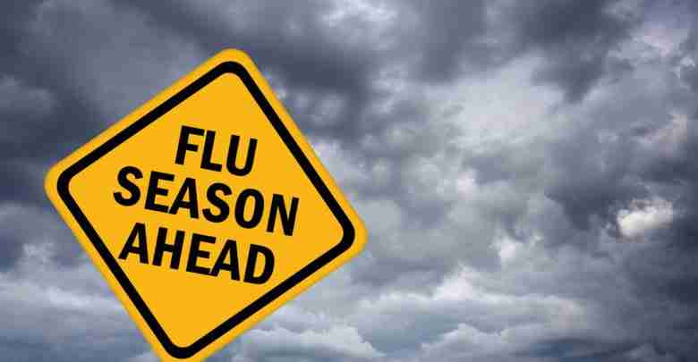Flu season ahead sign