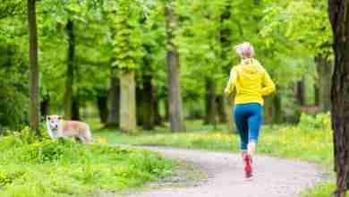 Woman Running In Summer Park
