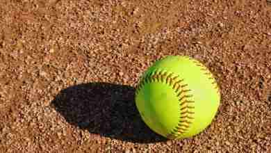 Yellow Softball On The Infield