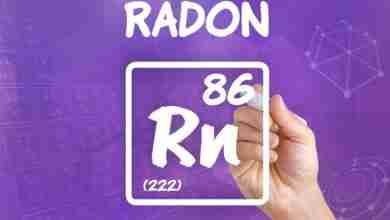 Hand drawing the symbol for the chemical element radon