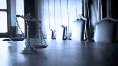 Decorative Scales Of Justice In The Courtroom