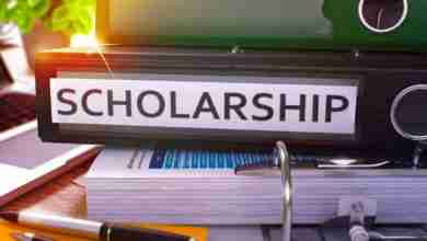 Scholarship on Black Office Folder. Toned Image.