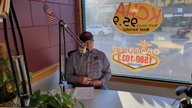 John Pearson talking about how livestock works in Floyd County as part of National Ag Week, sponsored by Floyd County Farm Bureau