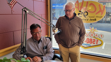 Charles City Rotarians Larry Pump and John Vrieze