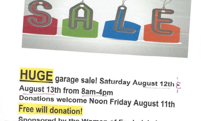 Women of Fredericksburg Garage Sale This Weekend (08.12-08.13)