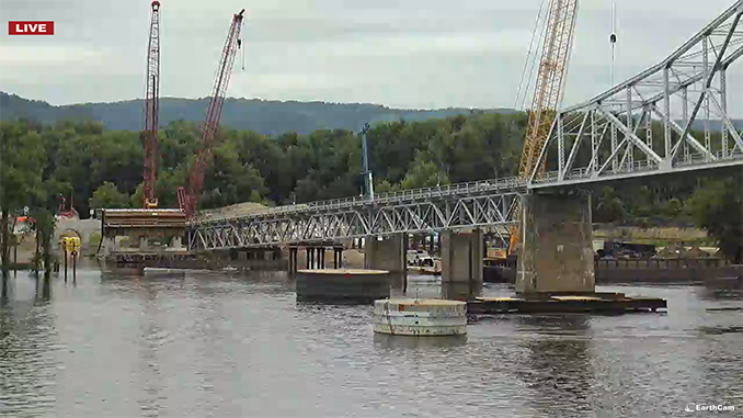 Still image of the Lansing Bridge project 6-20-24 / Courtesy of Iowa DOT