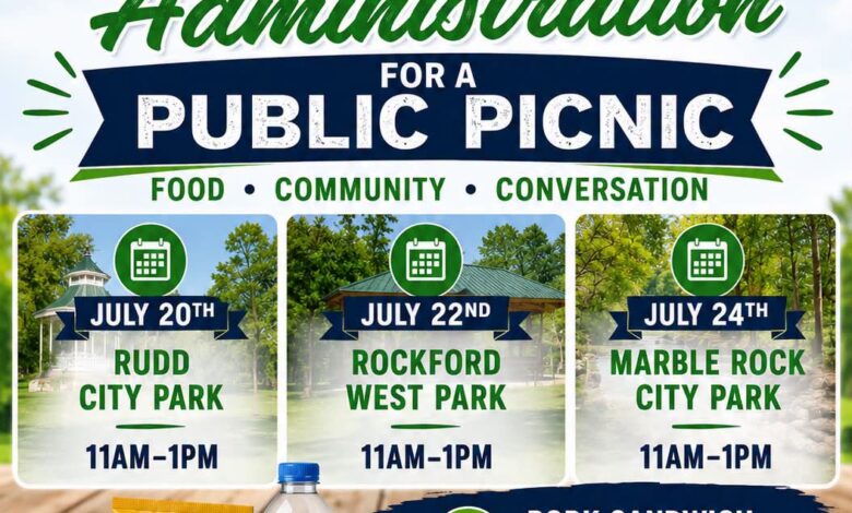 Rudd-Rockford-Marble Rock School Administration to Host Series of Public Picnics This Week