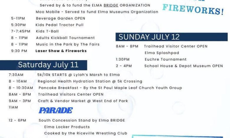Elma Trail Days Features Laser Show/Fireworks Friday (07.10) Night