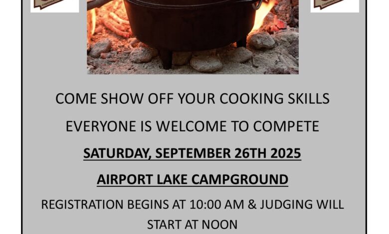 Chickasaw Co. Conservation Hosts 5th Annual Dutch Oven Cookoff Saturday (Sept. 26)