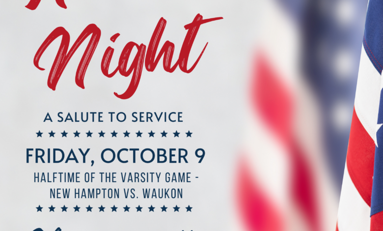 “Heroes Night - Salute to Service” Friday (Oct. 9) Night at New Hampton Football Game